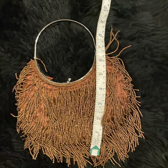 INS brand bronze beaded bag kiss lock closure metal handle - Picture 5 of 7